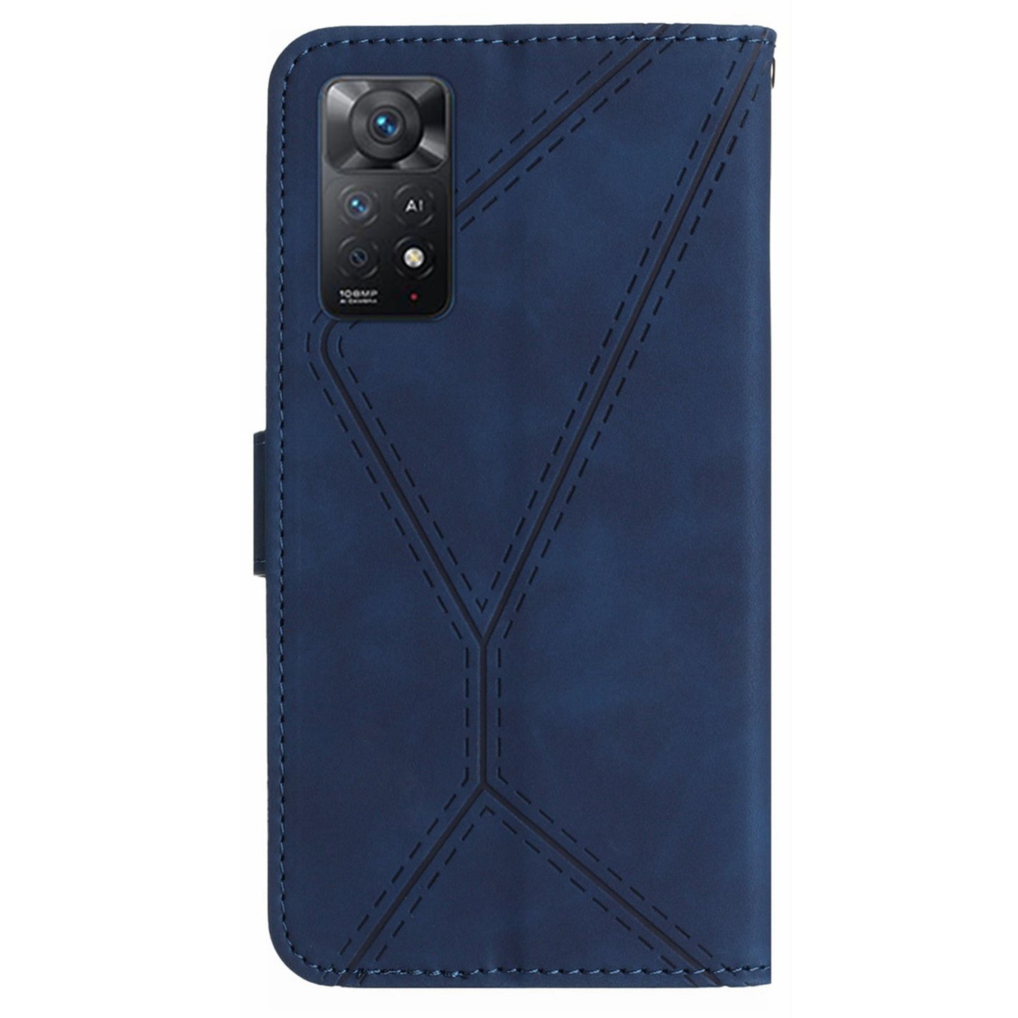 HT05 for Xiaomi Redmi Note 12 Pro 4G / Note 11 Pro 4G (MediaTek) / Note 11 Pro 5G (Qualcomm) Imprinted Line Phone Case Leather Cover Wallet