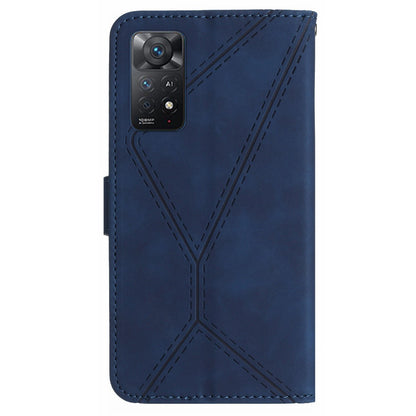 HT05 for Xiaomi Redmi Note 12 Pro 4G / Note 11 Pro 4G (MediaTek) / Note 11 Pro 5G (Qualcomm) Imprinted Line Phone Case Leather Cover Wallet