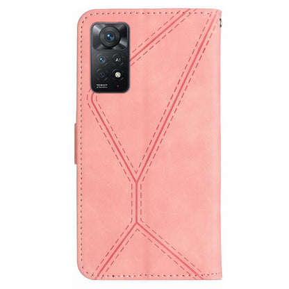 HT05 for Xiaomi Redmi Note 12 Pro 4G / Note 11 Pro 4G (MediaTek) / Note 11 Pro 5G (Qualcomm) Imprinted Line Phone Case Leather Cover Wallet