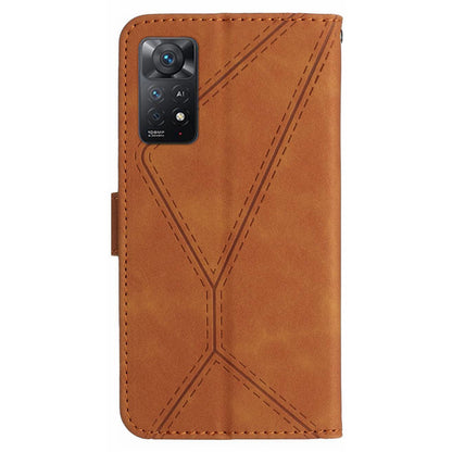 HT05 for Xiaomi Redmi Note 12 Pro 4G / Note 11 Pro 4G (MediaTek) / Note 11 Pro 5G (Qualcomm) Imprinted Line Phone Case Leather Cover Wallet