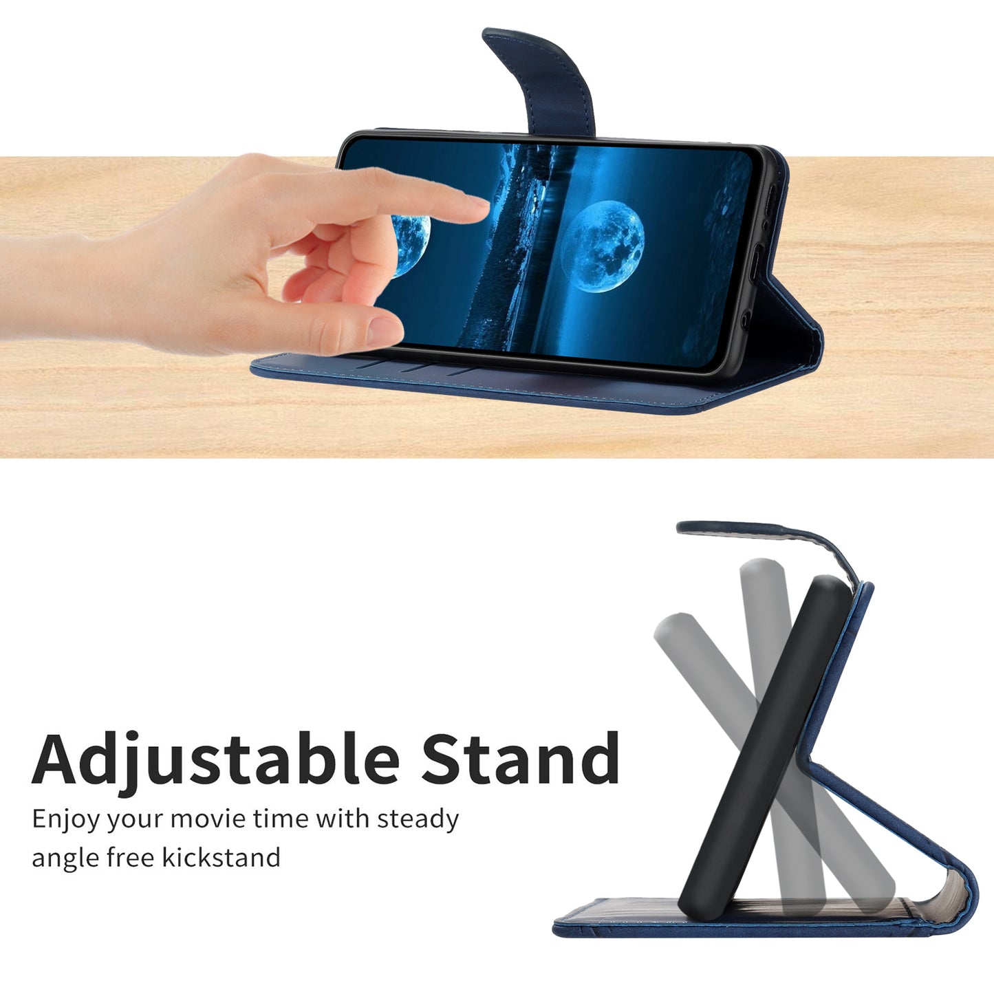 HT05 For Xiaomi 13 Ultra Imprinted Line Skin-touch Phone Case Wallet Stand PU Leather Cover