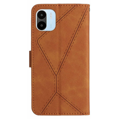 HT05 For Xiaomi Redmi A1 4G / A2 4G Stand Skin-touch Imprinted Line Phone Case Wallet Leather Cover