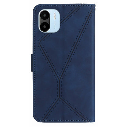 HT05 For Xiaomi Redmi A1 4G / A2 4G Stand Skin-touch Imprinted Line Phone Case Wallet Leather Cover