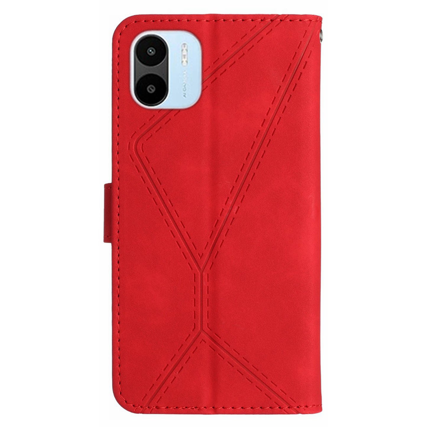 HT05 For Xiaomi Redmi A1 4G / A2 4G Stand Skin-touch Imprinted Line Phone Case Wallet Leather Cover
