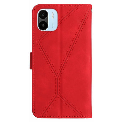 HT05 For Xiaomi Redmi A1 4G / A2 4G Stand Skin-touch Imprinted Line Phone Case Wallet Leather Cover
