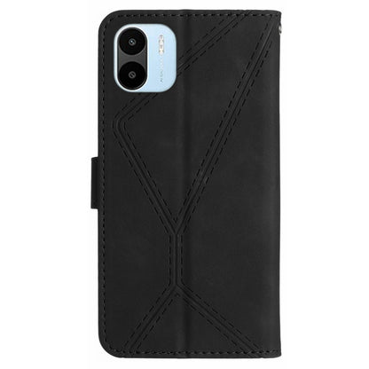 HT05 For Xiaomi Redmi A1 4G / A2 4G Stand Skin-touch Imprinted Line Phone Case Wallet Leather Cover