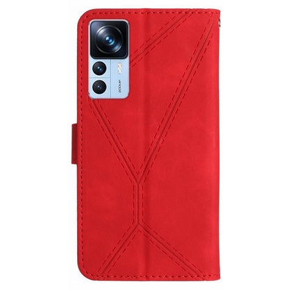 HT05 Leather Case for Xiaomi 12T 5G / 12T Pro 5G / Redmi K50 Ultra Wallet Stand Imprinted Line Phone Cover