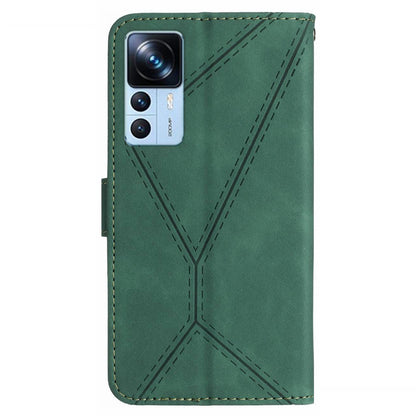 HT05 Leather Case for Xiaomi 12T 5G / 12T Pro 5G / Redmi K50 Ultra Wallet Stand Imprinted Line Phone Cover