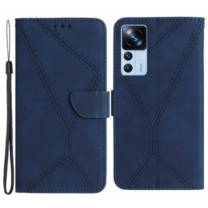 HT05 Leather Case for Xiaomi 12T 5G / 12T Pro 5G / Redmi K50 Ultra Wallet Stand Imprinted Line Phone Cover