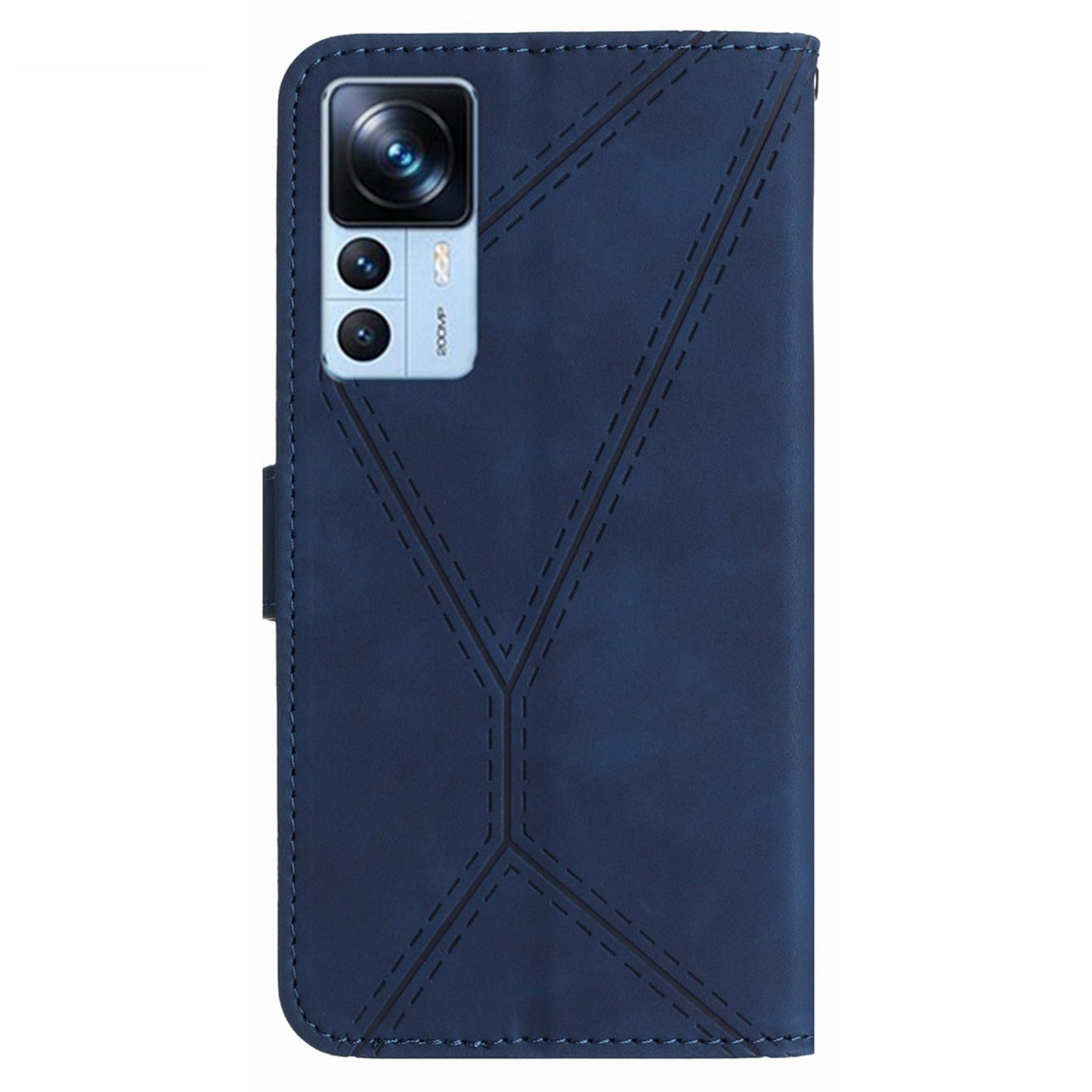 HT05 Leather Case for Xiaomi 12T 5G / 12T Pro 5G / Redmi K50 Ultra Wallet Stand Imprinted Line Phone Cover