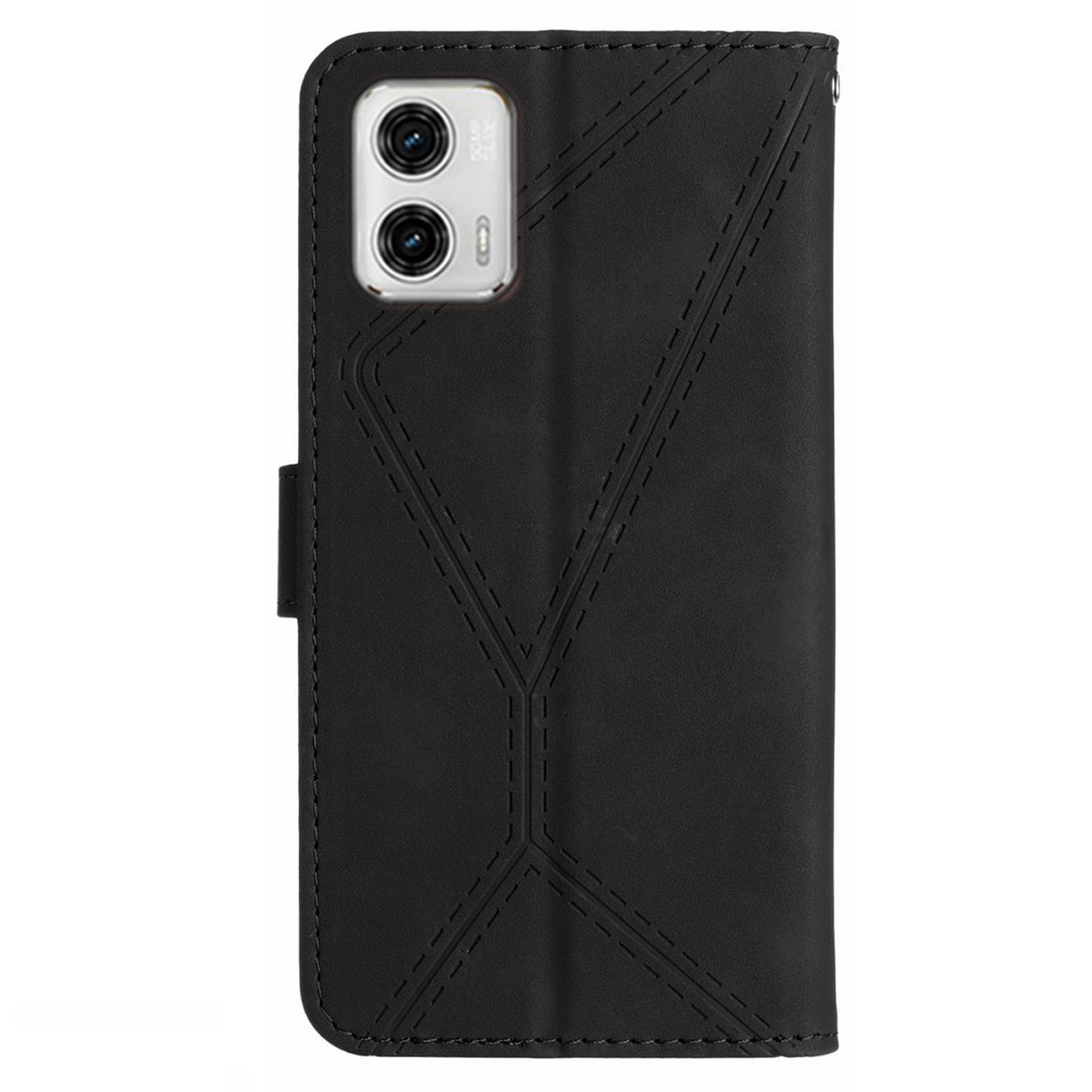 HT05 Skin-touch Phone Case for Motorola Moto G53 5G / G23 4G / G13 4G Leather Flip Cover Wallet Shell with Strap