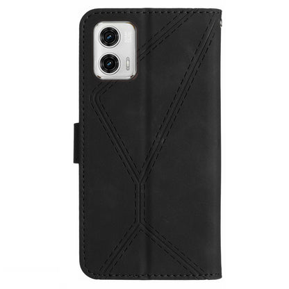 HT05 Skin-touch Phone Case for Motorola Moto G53 5G / G23 4G / G13 4G Leather Flip Cover Wallet Shell with Strap
