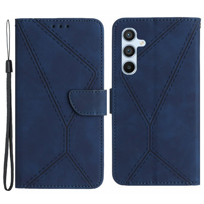 HT05 For Samsung Galaxy A24 4G Flip Leather Wallet Case Skin-touch Stand Imprinted Line Phone Cover