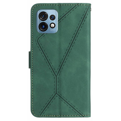 HT05 For Motorola Edge 40 Pro 5G / Edge+ (2023) / Moto X40 5G Phone Case PU Leather Imprinted Line Wallet Stand Cover
