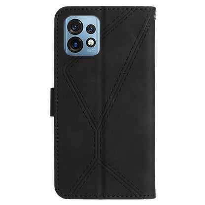 HT05 For Motorola Edge 40 Pro 5G / Edge+ (2023) / Moto X40 5G Phone Case PU Leather Imprinted Line Wallet Stand Cover