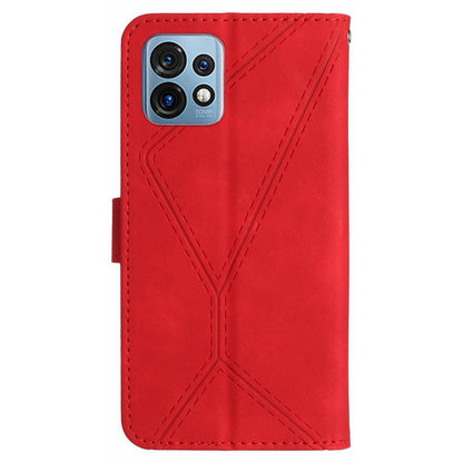 HT05 For Motorola Edge 40 Pro 5G / Edge+ (2023) / Moto X40 5G Phone Case PU Leather Imprinted Line Wallet Stand Cover