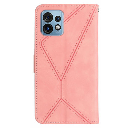 HT05 For Motorola Edge 40 Pro 5G / Edge+ (2023) / Moto X40 5G Phone Case PU Leather Imprinted Line Wallet Stand Cover