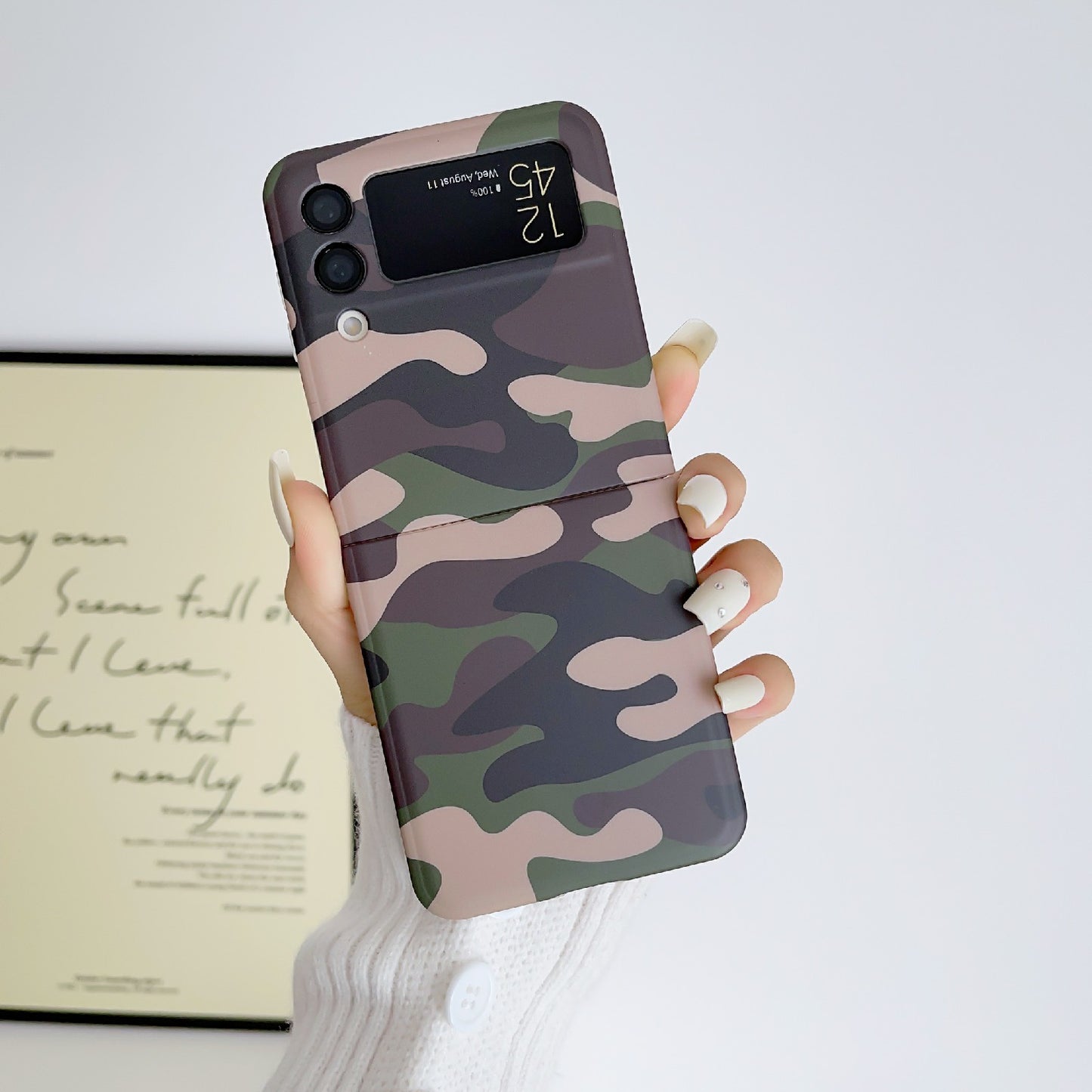 For Samsung Galaxy Z Flip4 5G Camouflage Pattern IMD Phone Case TPU Anti-Scratch Cover