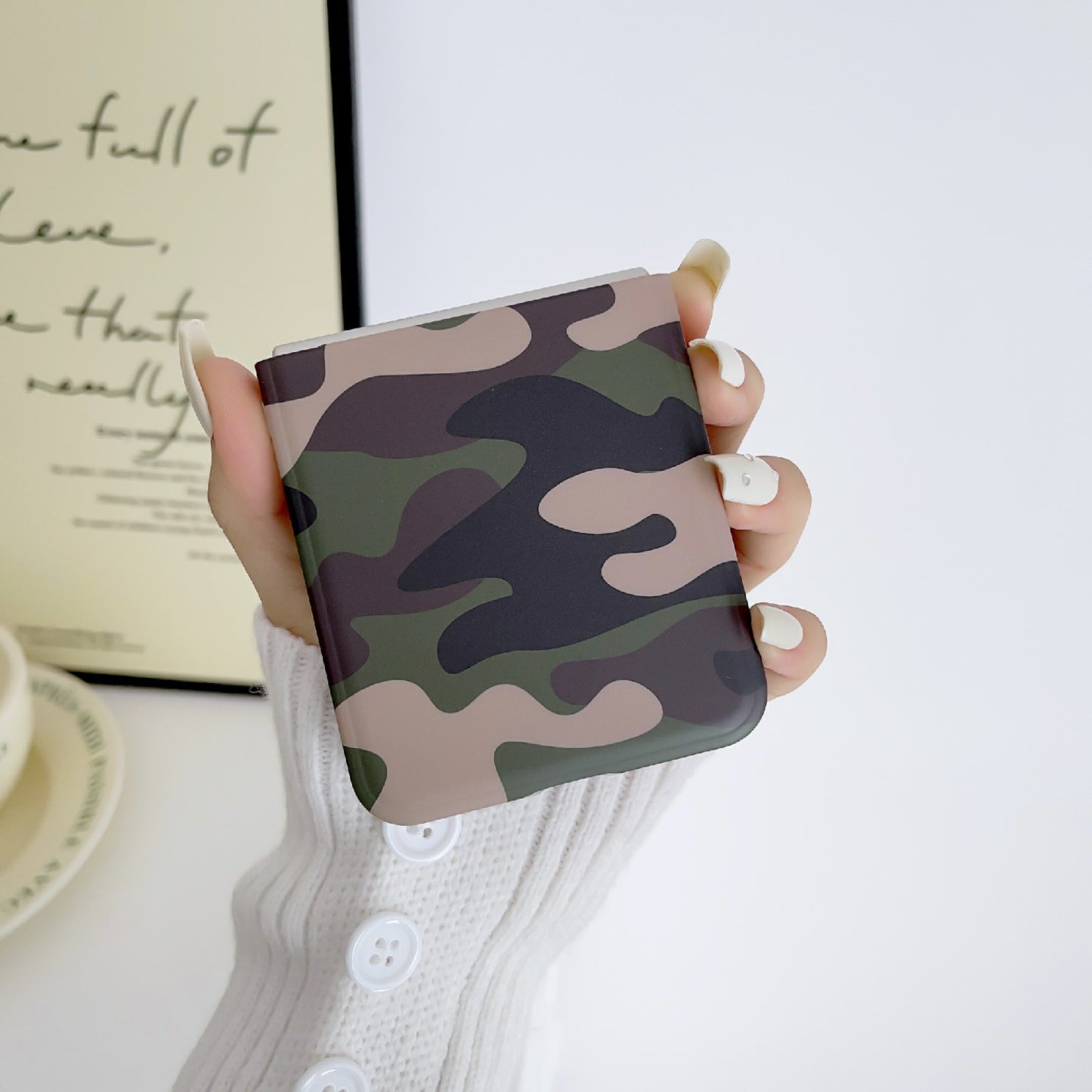 For Samsung Galaxy Z Flip4 5G Camouflage Pattern IMD Phone Case TPU Anti-Scratch Cover