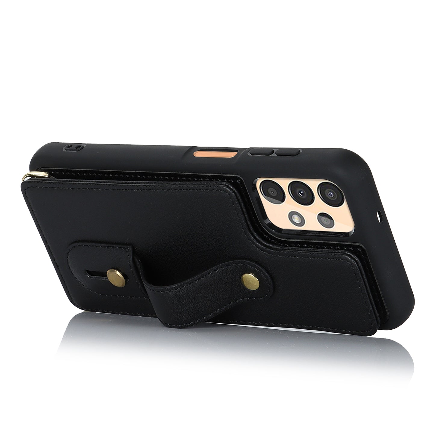 For Samsung Galaxy A53 5G PU Leather+TPU Phone Case Card Slots Design Wristband Kickstand Cover