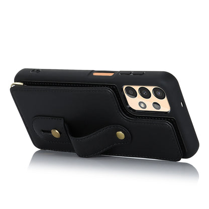 For Samsung Galaxy A53 5G PU Leather+TPU Phone Case Card Slots Design Wristband Kickstand Cover