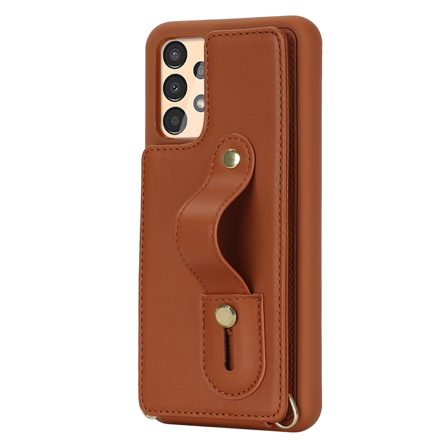 For Samsung Galaxy A53 5G PU Leather+TPU Phone Case Card Slots Design Wristband Kickstand Cover