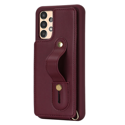 For Samsung Galaxy A53 5G PU Leather+TPU Phone Case Card Slots Design Wristband Kickstand Cover
