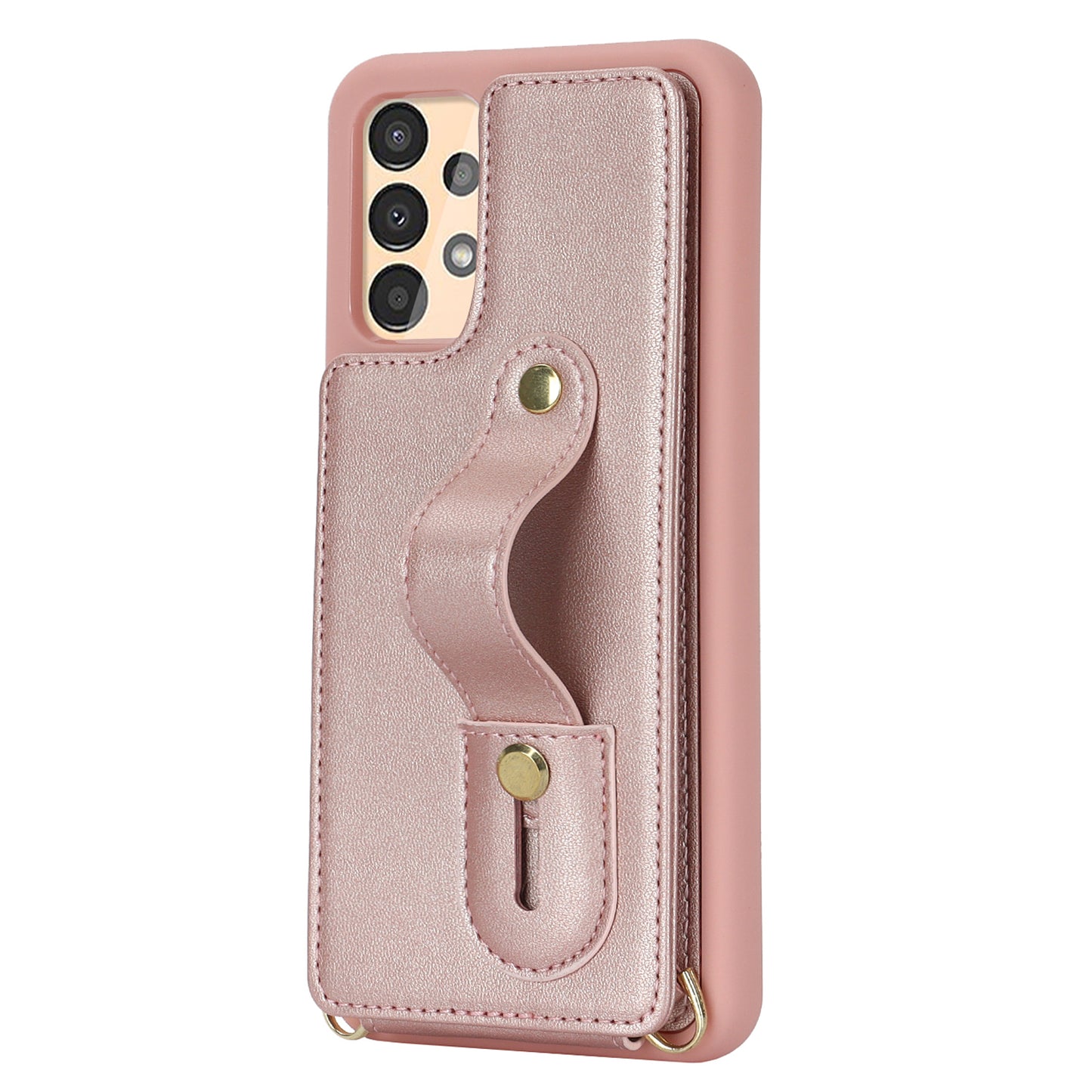 For Samsung Galaxy A53 5G PU Leather+TPU Phone Case Card Slots Design Wristband Kickstand Cover