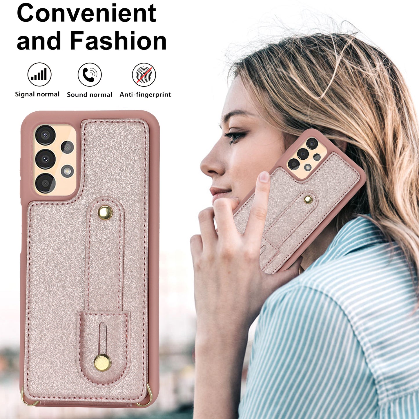 For Samsung Galaxy A53 5G PU Leather+TPU Phone Case Card Slots Design Wristband Kickstand Cover