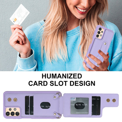 For Samsung Galaxy A53 5G PU Leather+TPU Phone Case Card Slots Design Wristband Kickstand Cover