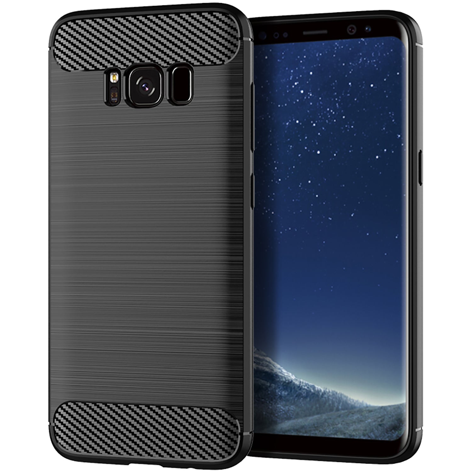 For Samsung Galaxy S8 Carbon Fiber Texture Phone Case Brushed Phone TPU Cover