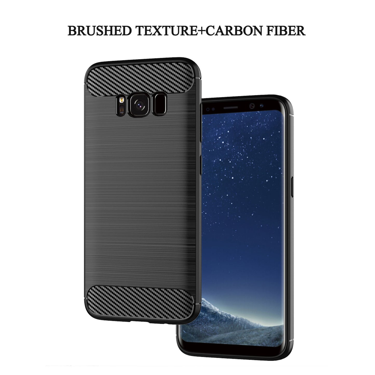 For Samsung Galaxy S8 Carbon Fiber Texture Phone Case Brushed Phone TPU Cover