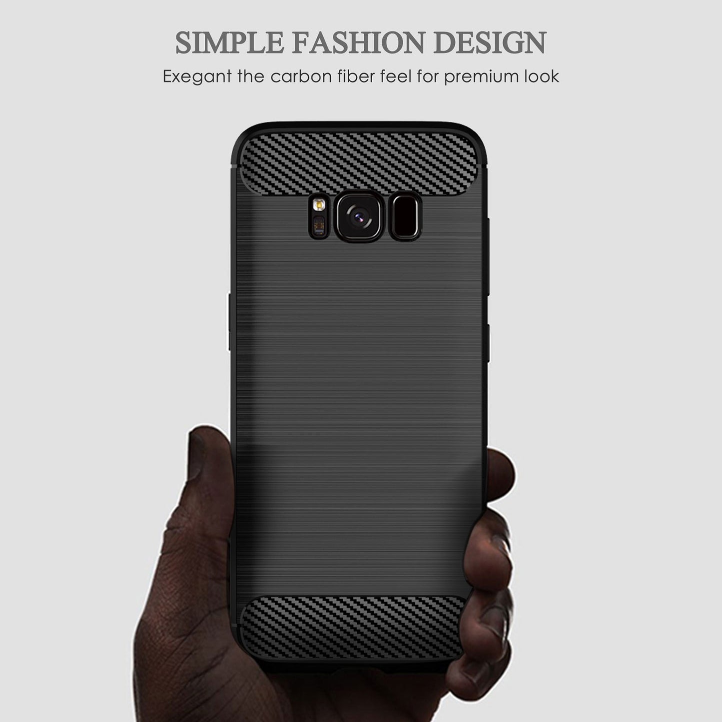 For Samsung Galaxy S8 Carbon Fiber Texture Phone Case Brushed Phone TPU Cover
