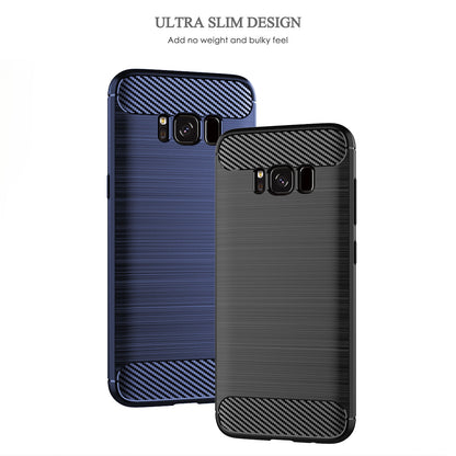 For Samsung Galaxy S8 Carbon Fiber Texture Phone Case Brushed Phone TPU Cover