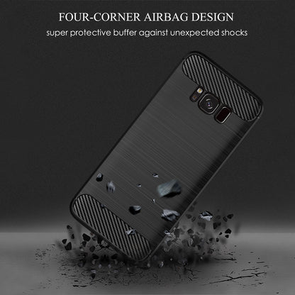 For Samsung Galaxy S8 Carbon Fiber Texture Phone Case Brushed Phone TPU Cover