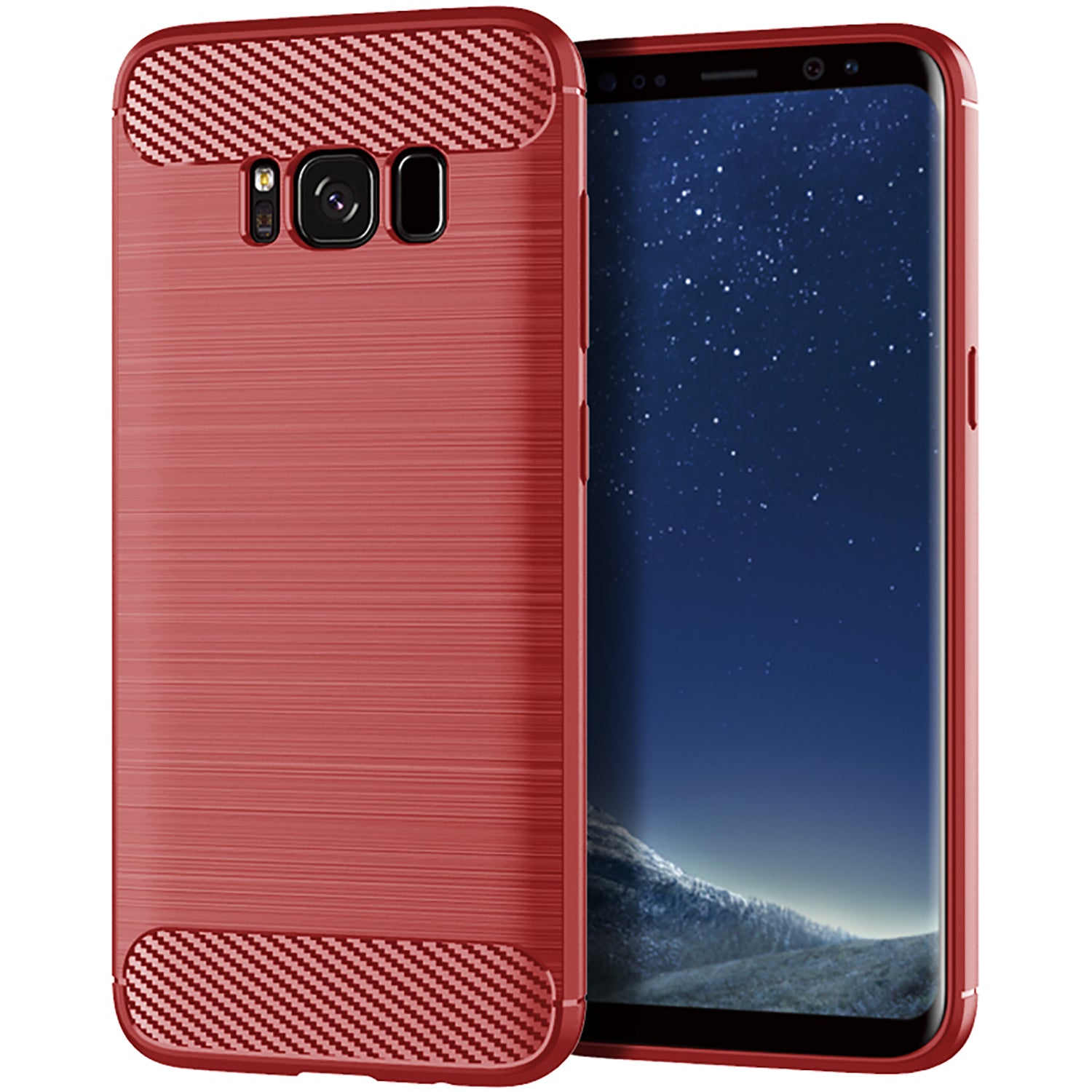 For Samsung Galaxy S8 Carbon Fiber Texture Phone Case Brushed Phone TPU Cover