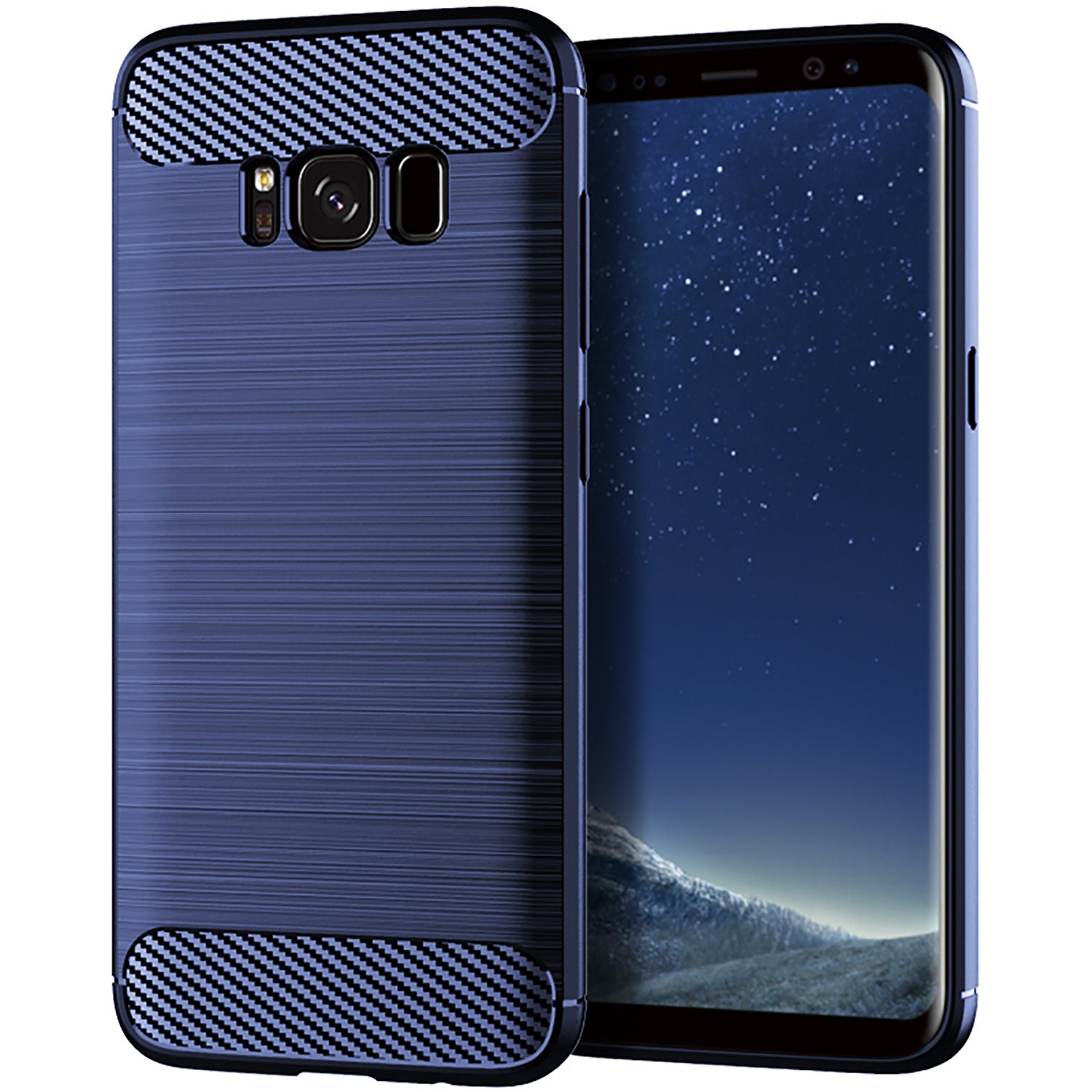 For Samsung Galaxy S8 Carbon Fiber Texture Phone Case Brushed Phone TPU Cover
