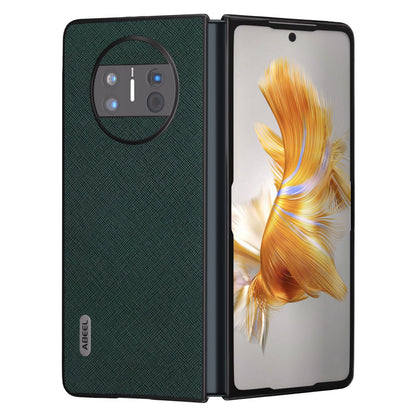 ABEEL Protective Cover for Huawei Mate X3 5G Anti-Drop Cross Texture Cowhide Leather + PC Phone Case