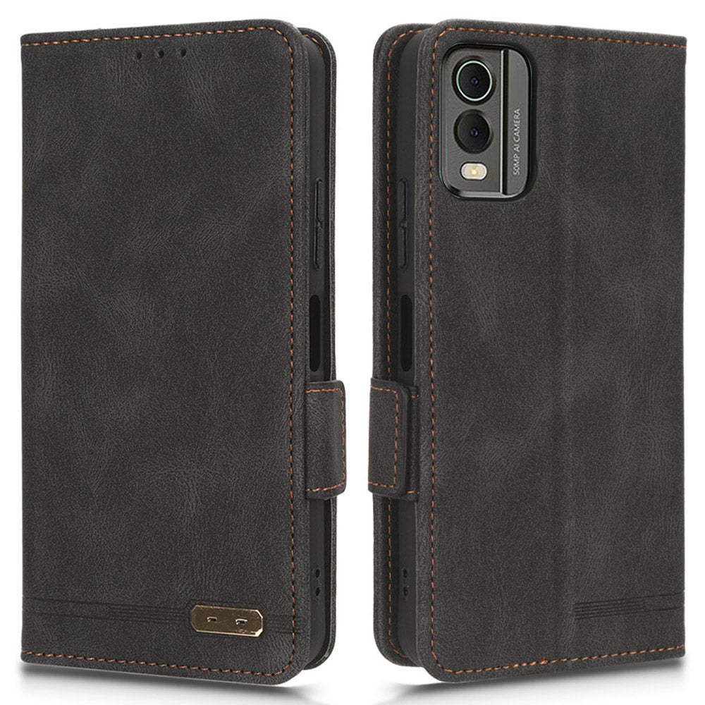 Protector Shell  for Nokia C32 Phone Case Hardware Decor PU Leather Wallet Stand Cover