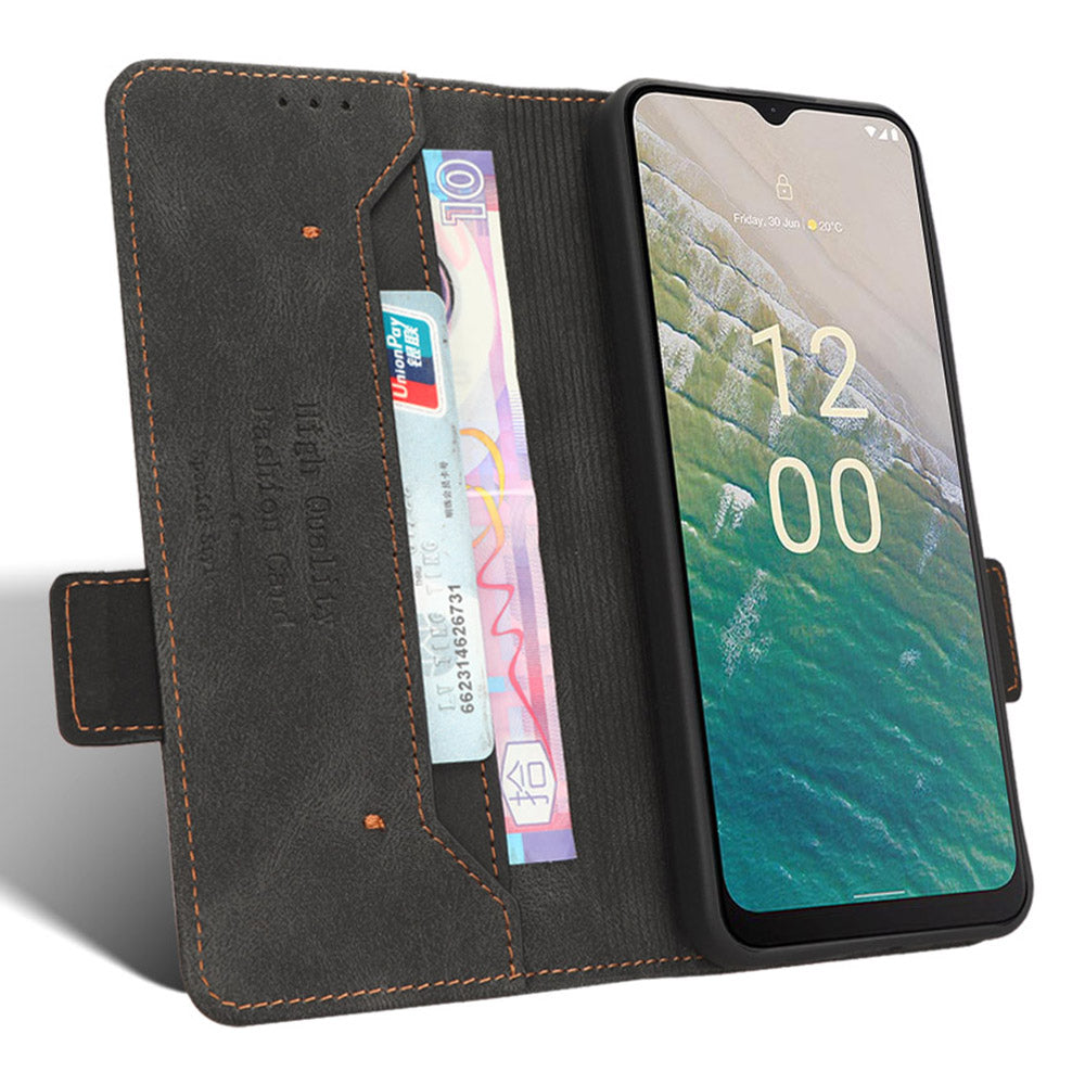 Protector Shell  for Nokia C32 Phone Case Hardware Decor PU Leather Wallet Stand Cover