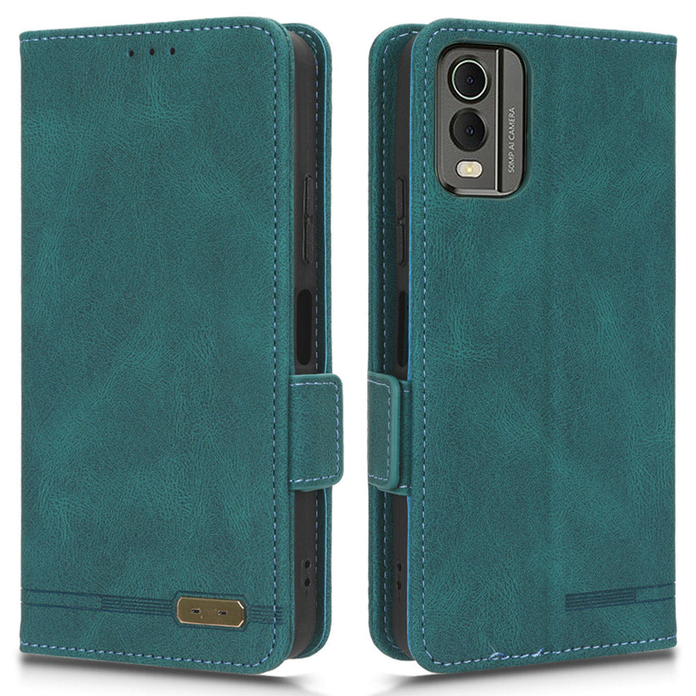 Protector Shell  for Nokia C32 Phone Case Hardware Decor PU Leather Wallet Stand Cover