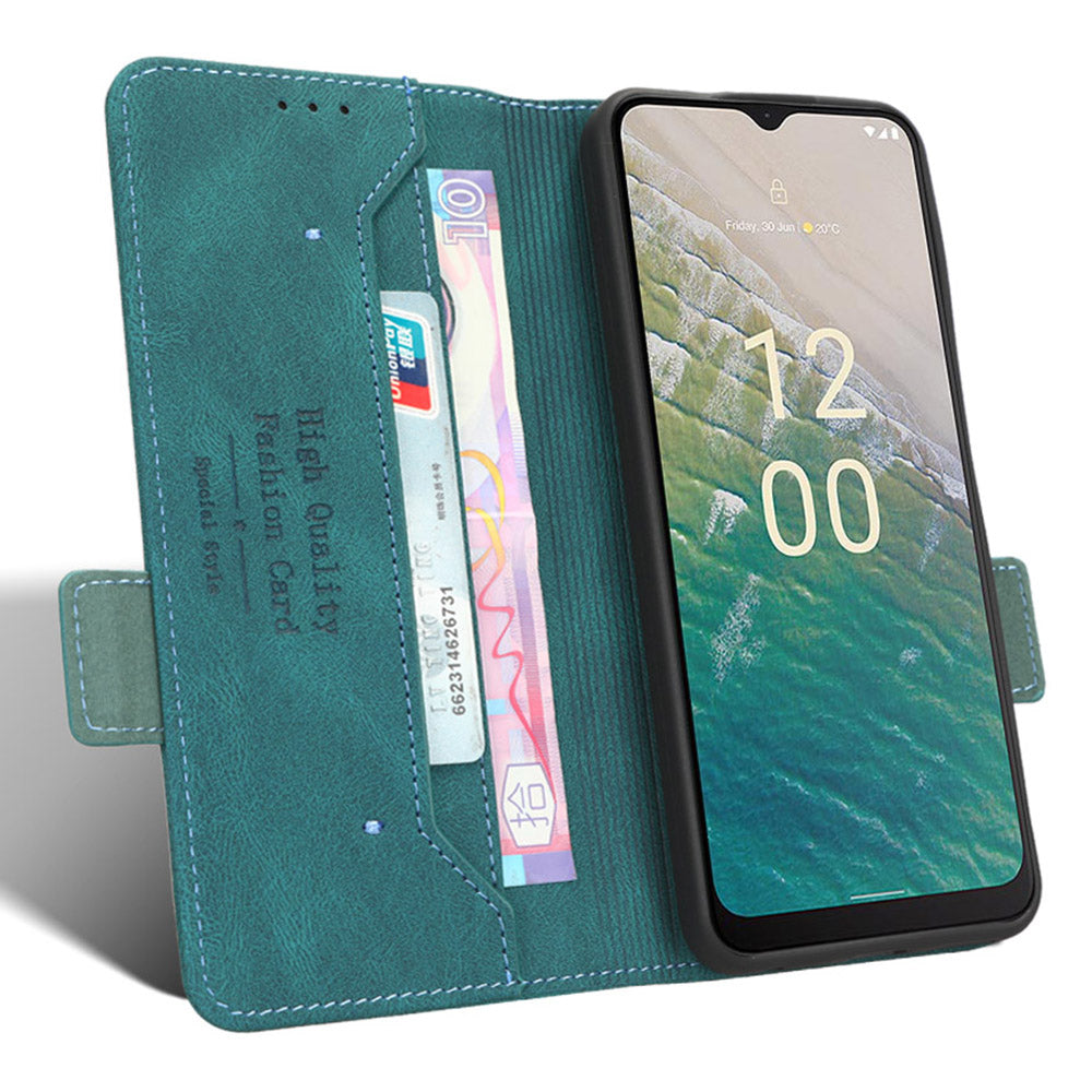 Protector Shell  for Nokia C32 Phone Case Hardware Decor PU Leather Wallet Stand Cover