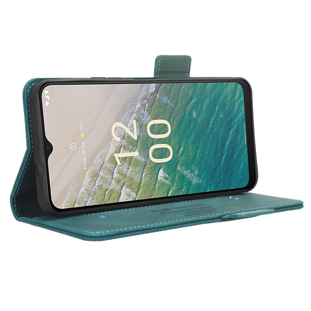 Protector Shell  for Nokia C32 Phone Case Hardware Decor PU Leather Wallet Stand Cover