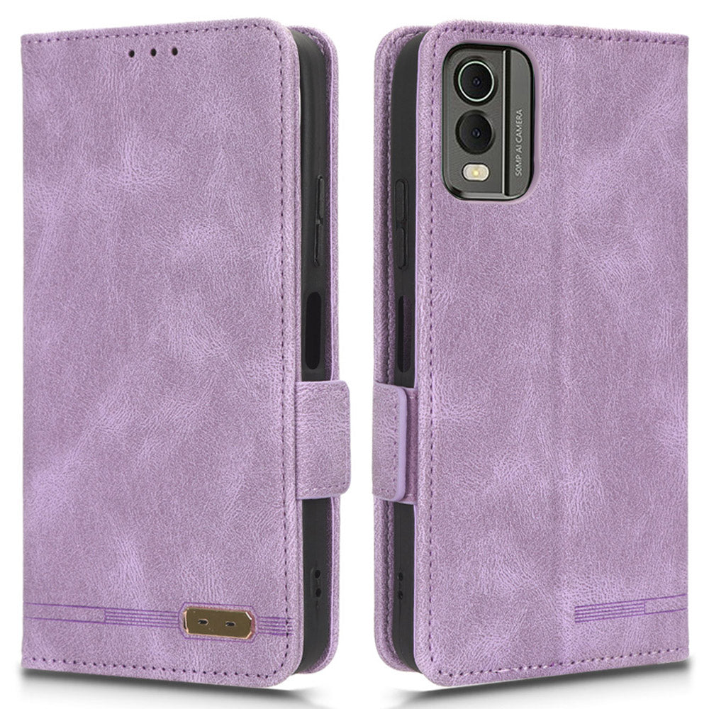 Protector Shell  for Nokia C32 Phone Case Hardware Decor PU Leather Wallet Stand Cover