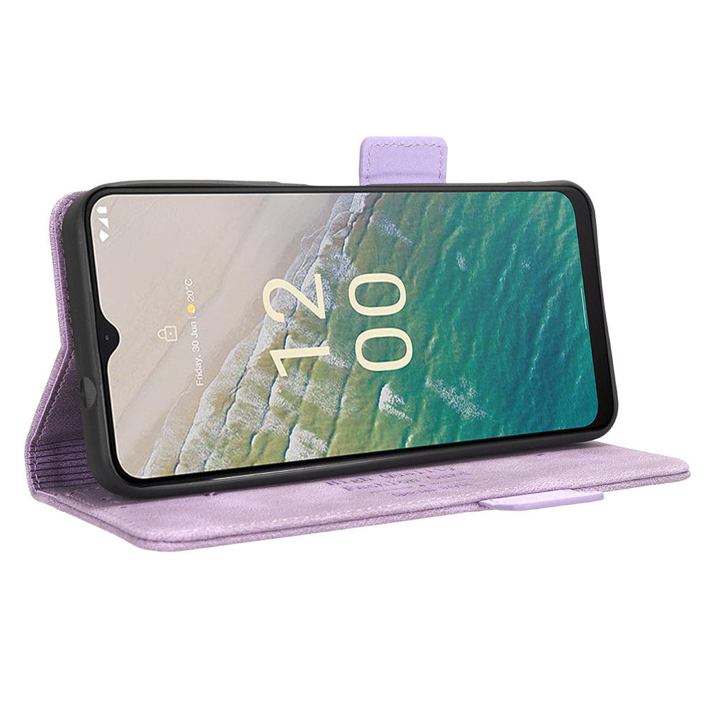 Protector Shell  for Nokia C32 Phone Case Hardware Decor PU Leather Wallet Stand Cover