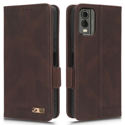 Protector Shell  for Nokia C32 Phone Case Hardware Decor PU Leather Wallet Stand Cover