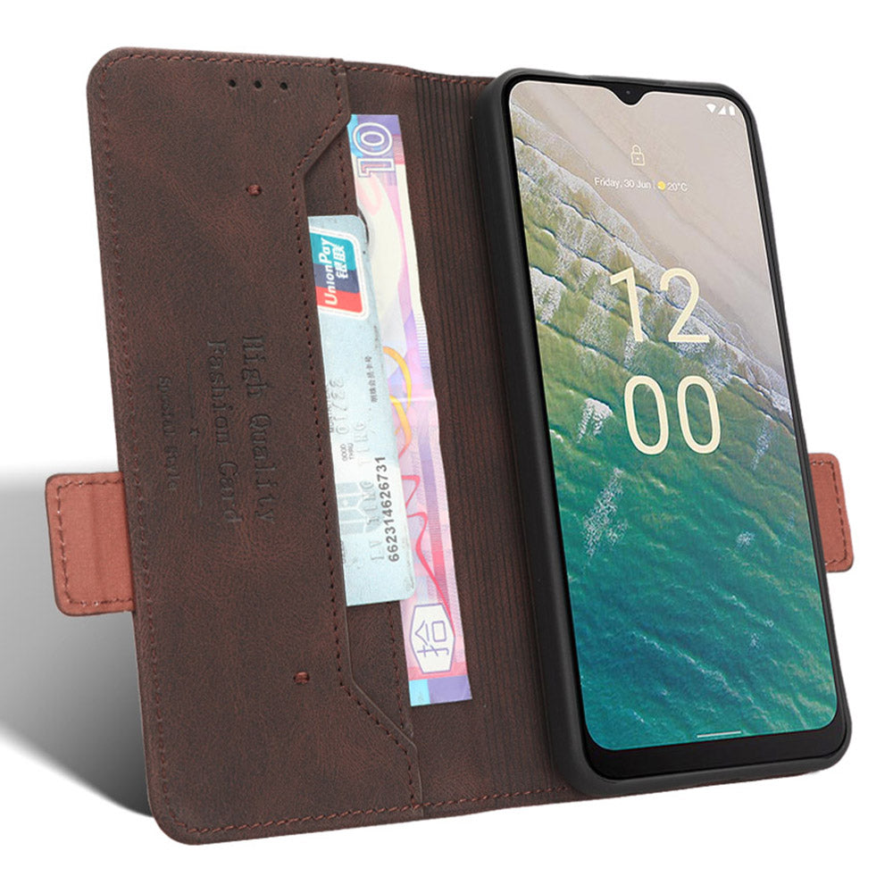Protector Shell  for Nokia C32 Phone Case Hardware Decor PU Leather Wallet Stand Cover