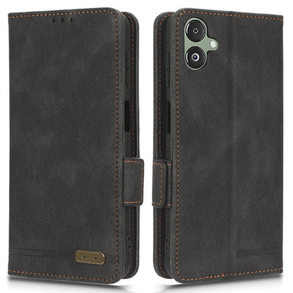 For Samsung Galaxy F14 5G Fall Proof Phone Case Hardware Decor PU Leather Wallet Stand Cover