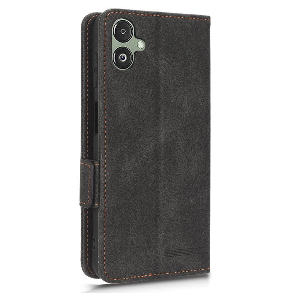 For Samsung Galaxy F14 5G Fall Proof Phone Case Hardware Decor PU Leather Wallet Stand Cover