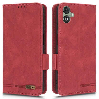 For Samsung Galaxy F14 5G Fall Proof Phone Case Hardware Decor PU Leather Wallet Stand Cover